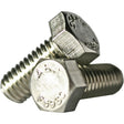 Hex Head Cap Screw, 1/4" Dia., 1/2" L, Stainless Steel, Coarse, Grade 18-8 Stainless Steel