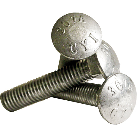Carriage Bolt Full thread, 5/16" x 2-1/2" L, Galvanized, Coarse