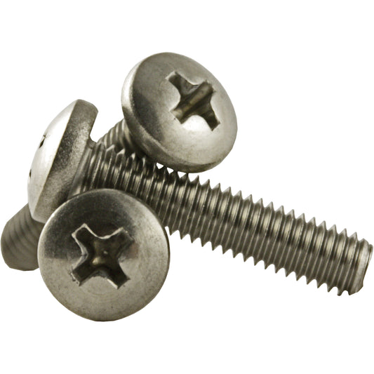 Machine Screw Pan Head, #8 x 1/2" L, Stainless Steel