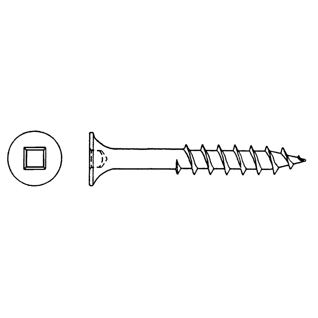 Deck Screws, #8 x 1-3/4" L, Green
