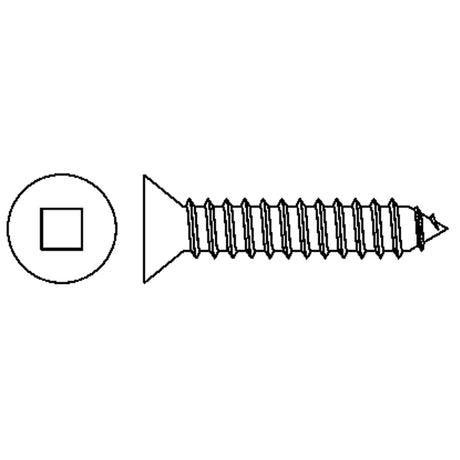 Tapping Flat Head Screws, #6 x 1-1/2" L, Zinc Plated