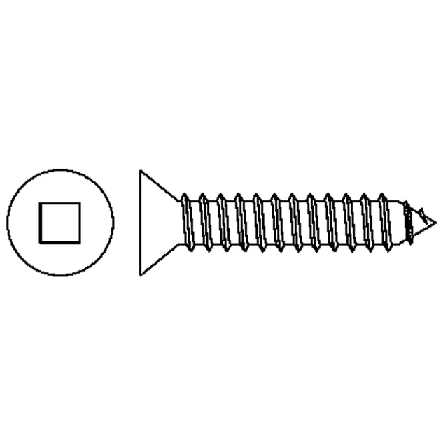 Tapping Flat Head Screws, #8 x 3/4" L, Zinc Plated