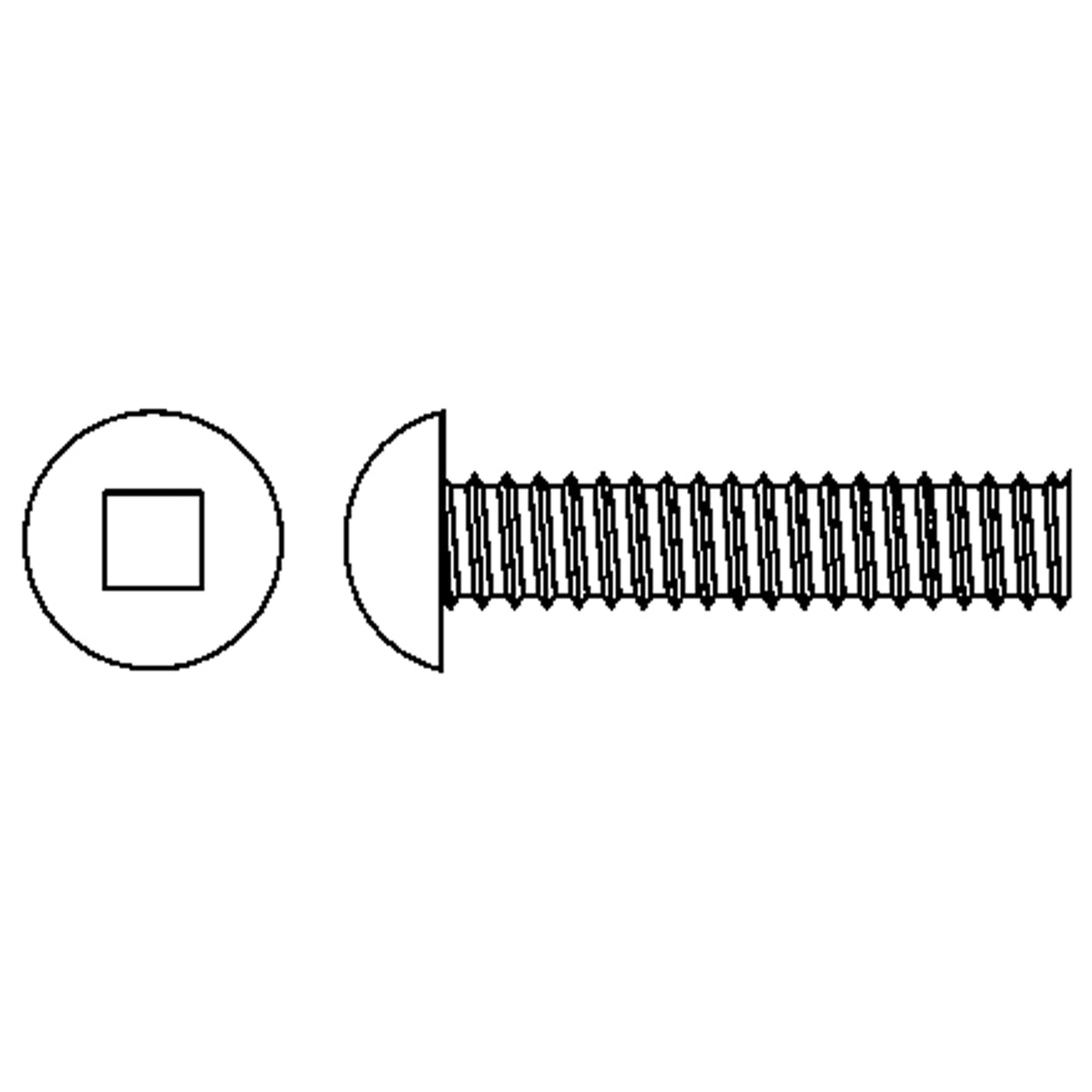 Round Head Machine Screws, #6-32 x 5/8" L, Zinc Plated