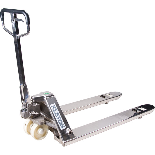 Hydraulic Pallet Trucks, Stainless Steel, 48" L x 27" W, 5500 lbs. Capacity