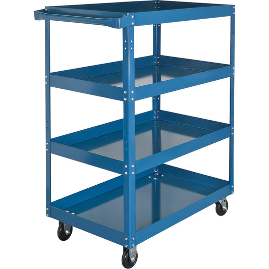Shelf Carts , 4 Tiers, 24" W x 48" H x 48" D, 900 lbs. Capacity