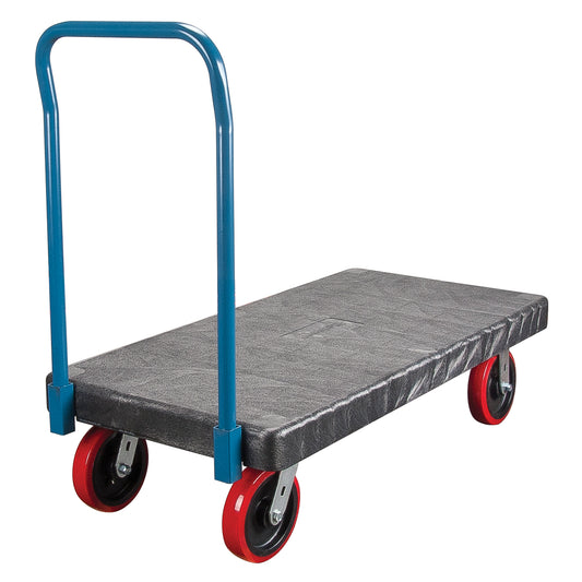 Plastic Platform Truck, 48" L x 24" W, 2500 lbs. Cap., Polyurethane Wheels