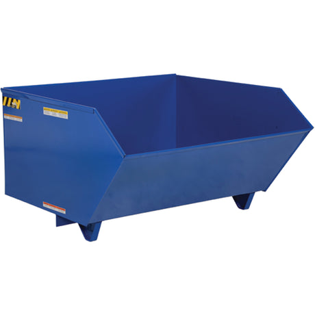 Low Profile 90 Degree Self Dumping Hopper, Steel, 1 cu.yd., Blue