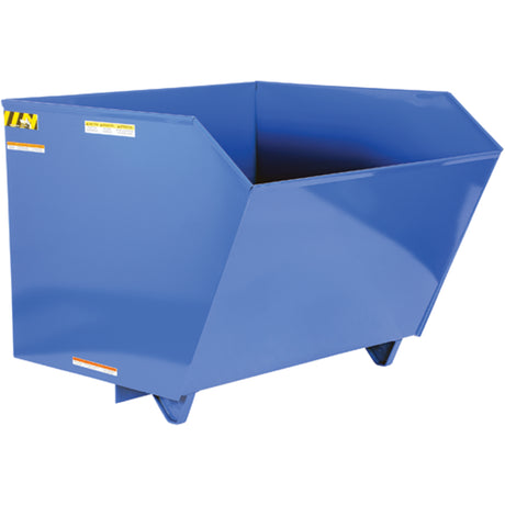 Low Profile 90 Degree Self Dumping Hopper, Steel, 1-1/2 cu.yd., Blue