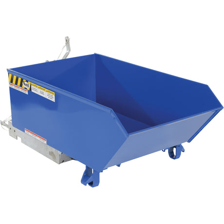 Low Profile 90 Degree Self Dumping Hopper, Steel, 1/4 cu.yd., Blue