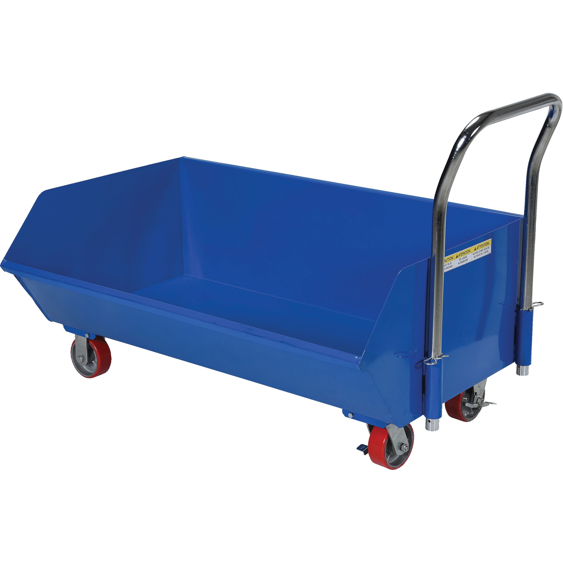 Low Profile Hopper, Steel, 1/3 cu.yd., Blue