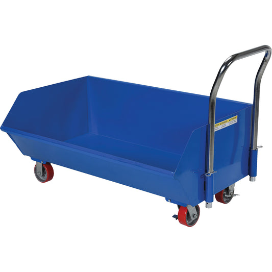 Low Profile Hopper, Steel, 1/3 cu.yd., Blue