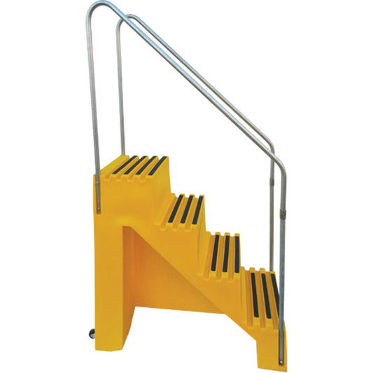Industrial Step Stool, 4 Steps, 43" x 22-1/2" x 66" High