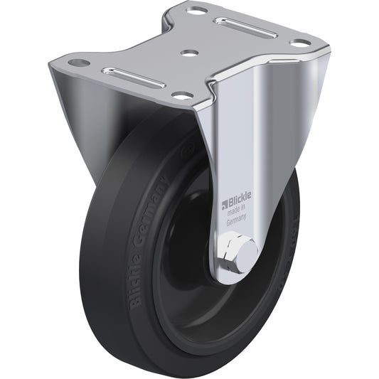Caster, Rigid, 6-5/16" (160.3375 mm), Hard Rubber, 880 lbs. (400 kg.)