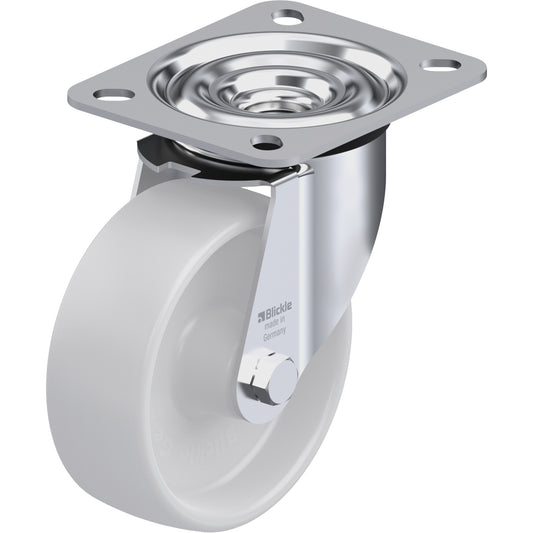 Caster, Swivel, 4" (101.6 mm), Nylon, 330 lbs. (150 kg.)