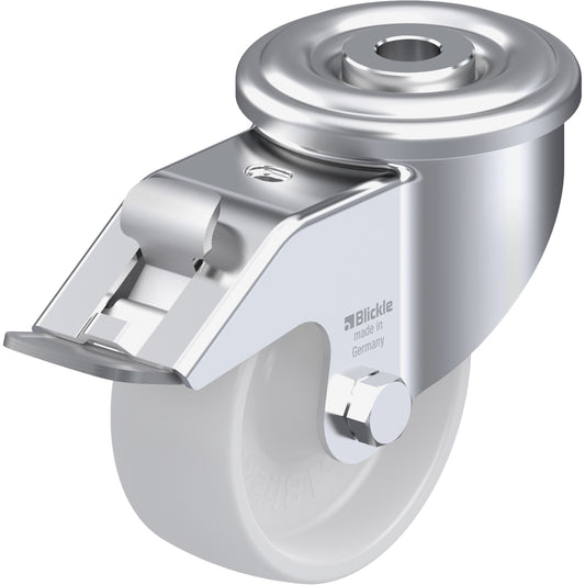 Nylon Caster, Swivel with Brake, 3-1/8" (79.375 mm) Dia., 330 lbs. (149.685 kg.) Capacity