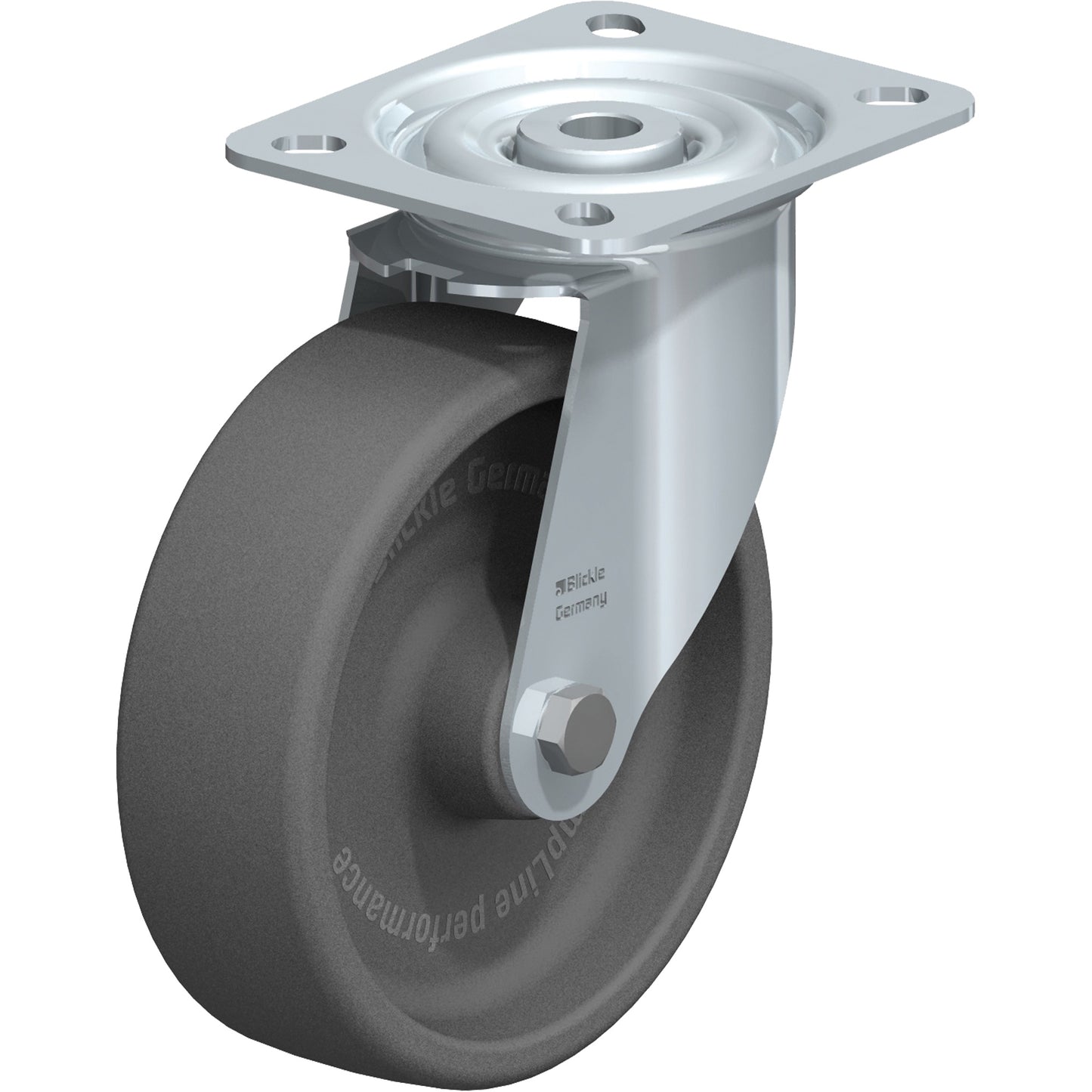 Caster, Swivel, 5" (127 mm), Heat-Resistant Thermoplastic, 330 lbs. (150 kg.)