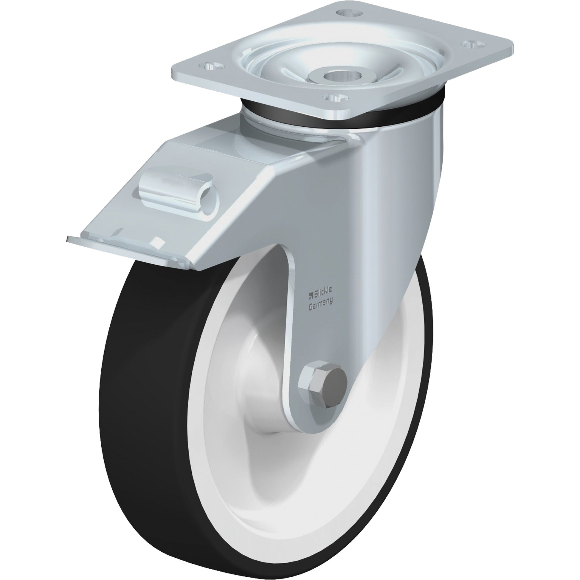 Caster, Swivel with Brake, 7-7/8" (200 mm), Polyurethane, 1320 lbs. (598.7419 kg.)