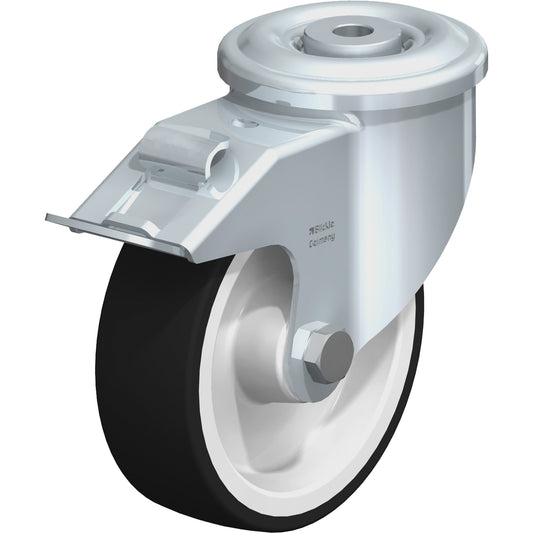 Polyurethane Caster, Swivel with Brake, 5" Dia., 770 lbs. (349.266 kg.) Capacity