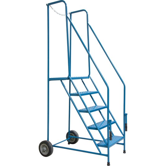 Trailer Access Rolling Ladder with Rails, 5 Steps, 22" Step Width, 46" Platform Height, Steel