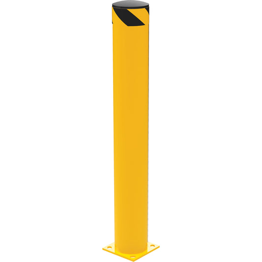 Safety Bollard, Steel, 48" H x 6.5" W, Yellow