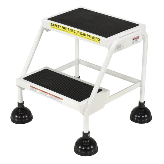 Stop-Step Ladders, 2 Steps, 16" Step Width, 18-9/16" Platform Height, Steel
