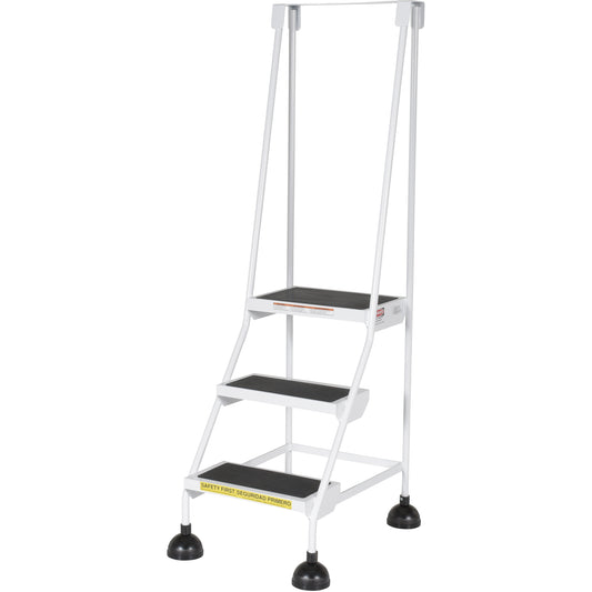 Stop-Step Ladders, 3 Steps, 16" Step Width, 28-11/16" Platform Height, Steel