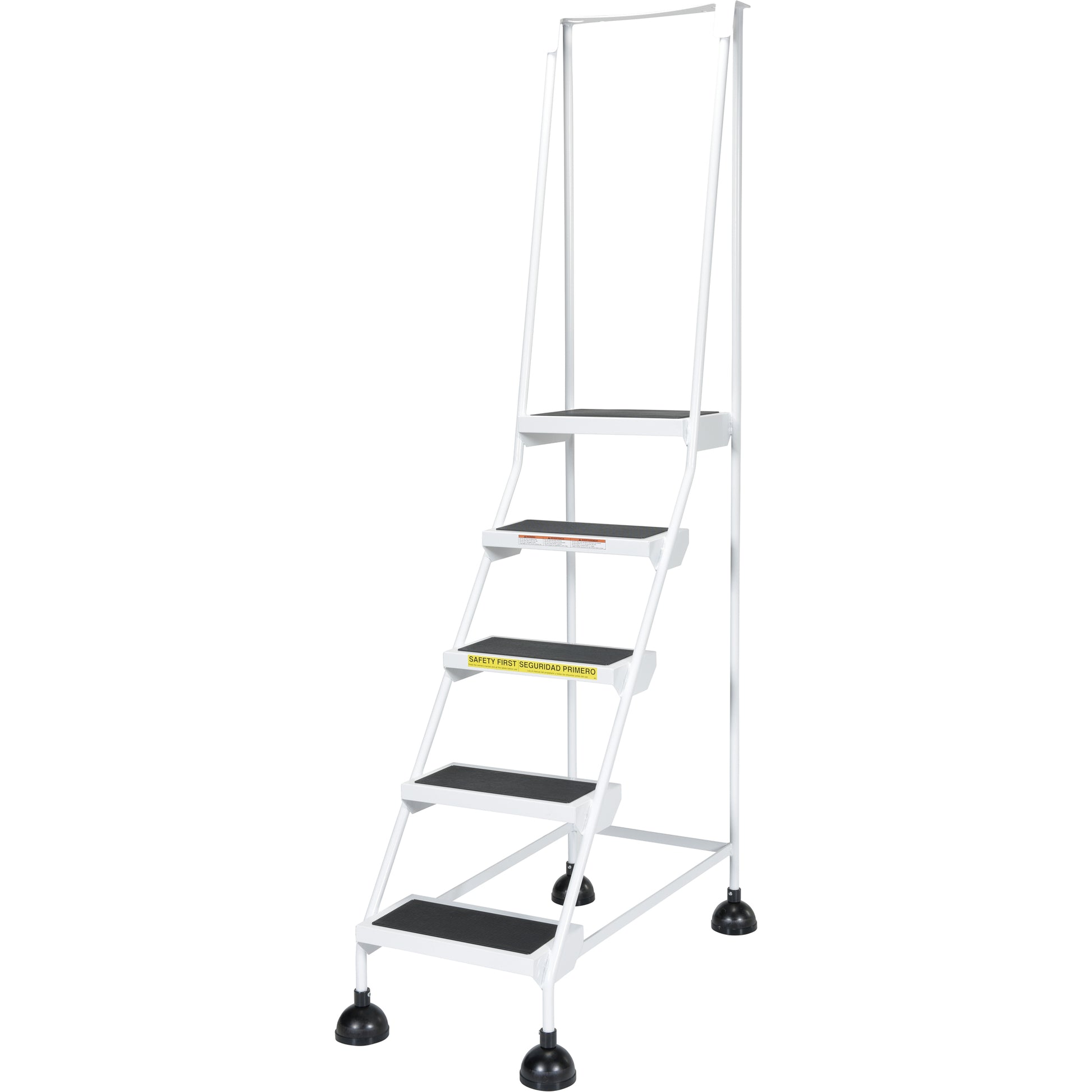 Light-Duty Stop-Step Ladders, 5 Steps, 16" Step Width, 47-11/16" Platform Height, Steel