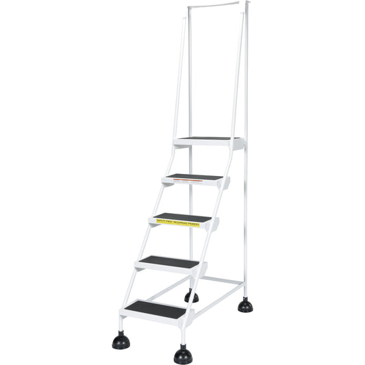 Light-Duty Stop-Step Ladders, 5 Steps, 16" Step Width, 47-11/16" Platform Height, Steel