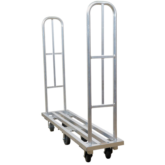 Aluminum U-Boat Platform Truck, 16" W x 63" L, 1322 lbs. Cap., Polyurethane Wheels