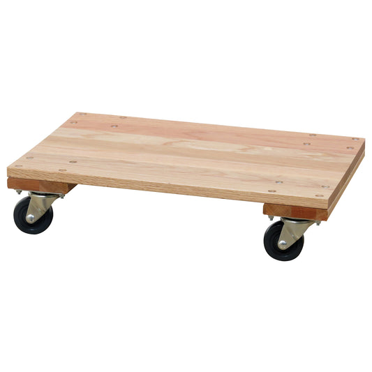 Solid Platform Wood Dolly, Rubber Wheels, 900 lbs. Capacity, 16" W x 24" D x 6" H