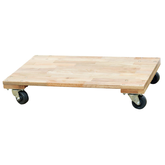 Solid Platform Wood Dolly, Rubber Wheels, 900 lbs. Capacity, 18" W x 30" D x 6" H