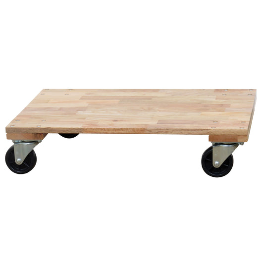 Solid Platform Wood Dolly, Rubber Wheels, 1200 lbs. Capacity, 24" W x 36" D x 7" H