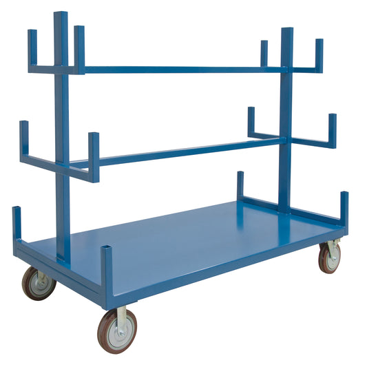 Mobile Pipe & Bar Rack, Steel, 72" W x 36" D x 60" H, 3000 lbs. Capacity