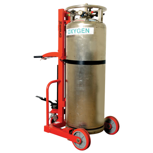 Hydraulic Large Liquid Gas Cylinder Cart HLCC, Polyurethane Wheels, 20" W x 20" D Base, 1000 lbs.