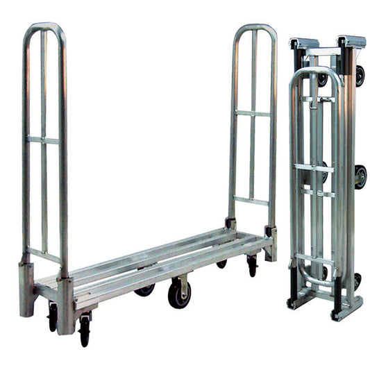 Aluminum U-Boat Folding Utility Cart, 16" W x 60" L, 1500 lbs. Cap., Polyurethane Wheels