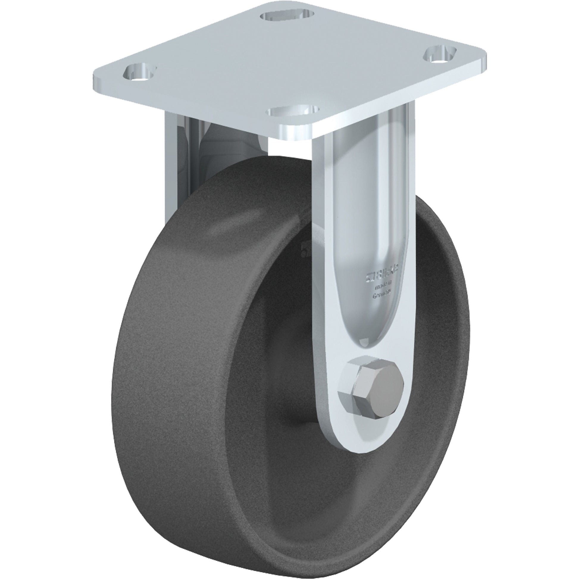 Impact-Resistant Caster, Rigid, 6" (152.4 mm), Nylon, 660 lbs. (300 kg.)
