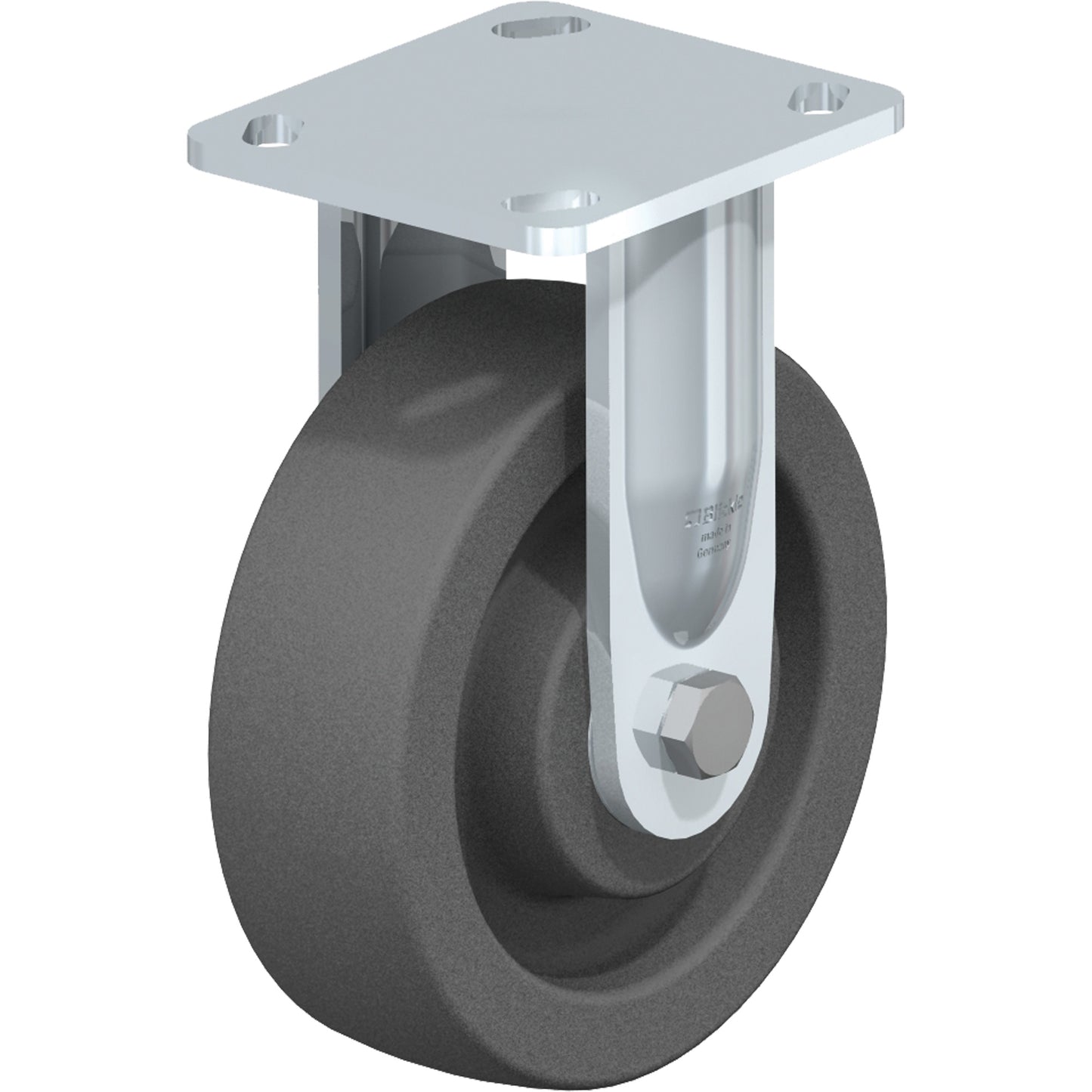 Impact-Resistant Caster, Rigid, 6-5/16" (160.3375 mm), Nylon, 1250 lbs. (567 kg.)