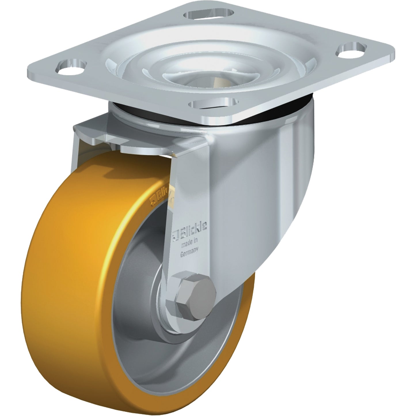 High-Quality Caster, Swivel, 4" (101.6 mm), Polyurethane Elastomer, 550 lbs. (249.5 kg.)