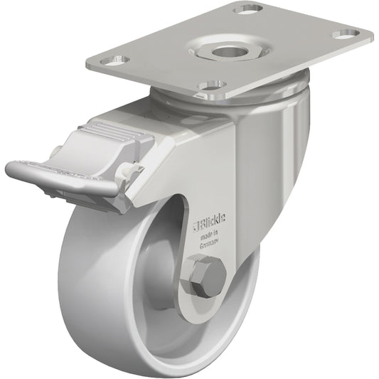 Caster, Swivel with Brake, 3-1/8" (79.5 mm), Nylon, 265 lbs. (120 kg.)