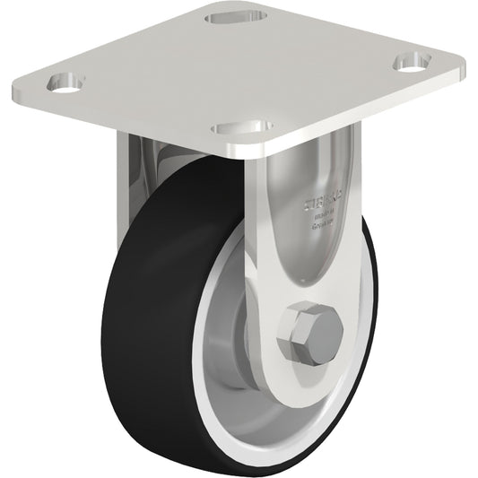 Caster, Rigid, 4" (101.6 mm), Thermoplastic Polyurethane, 660 lbs. (300 kg.)