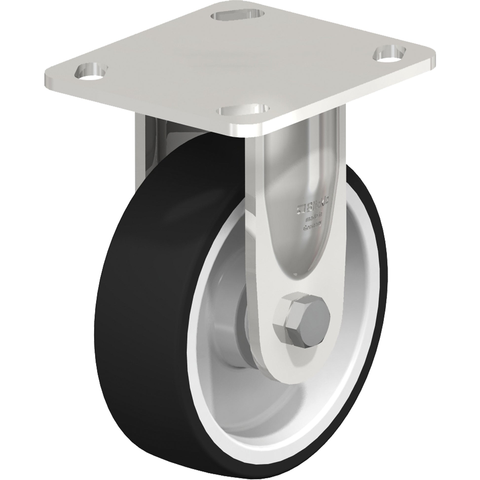Caster, Rigid, 5" (127 mm), Rubber, 330 lbs. (150 kg.)