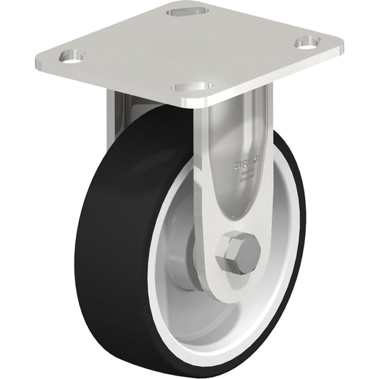 Caster, Rigid, 5" (127 mm), Rubber, 330 lbs. (150 kg.)