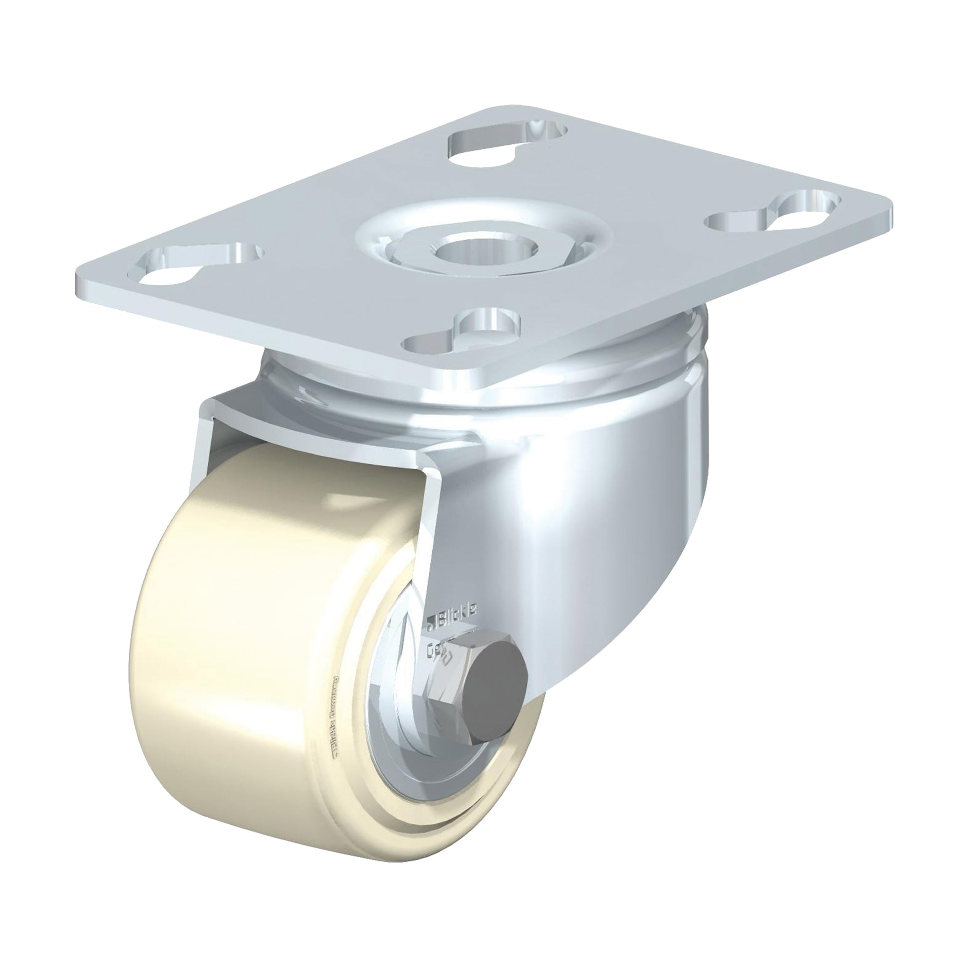 Low-Profile Caster, Swivel, 2" (51 mm), Nylon, 330 lbs. (150 kg.)