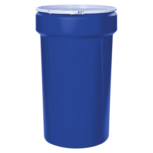 Nestable Polyethylene Drum, 55 US gal (45 imp. gal.), Open Top, Blue