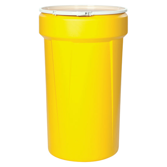 Nestable Polyethylene Drum, 55 US gal (45 imp. gal.), Open Top, Yellow