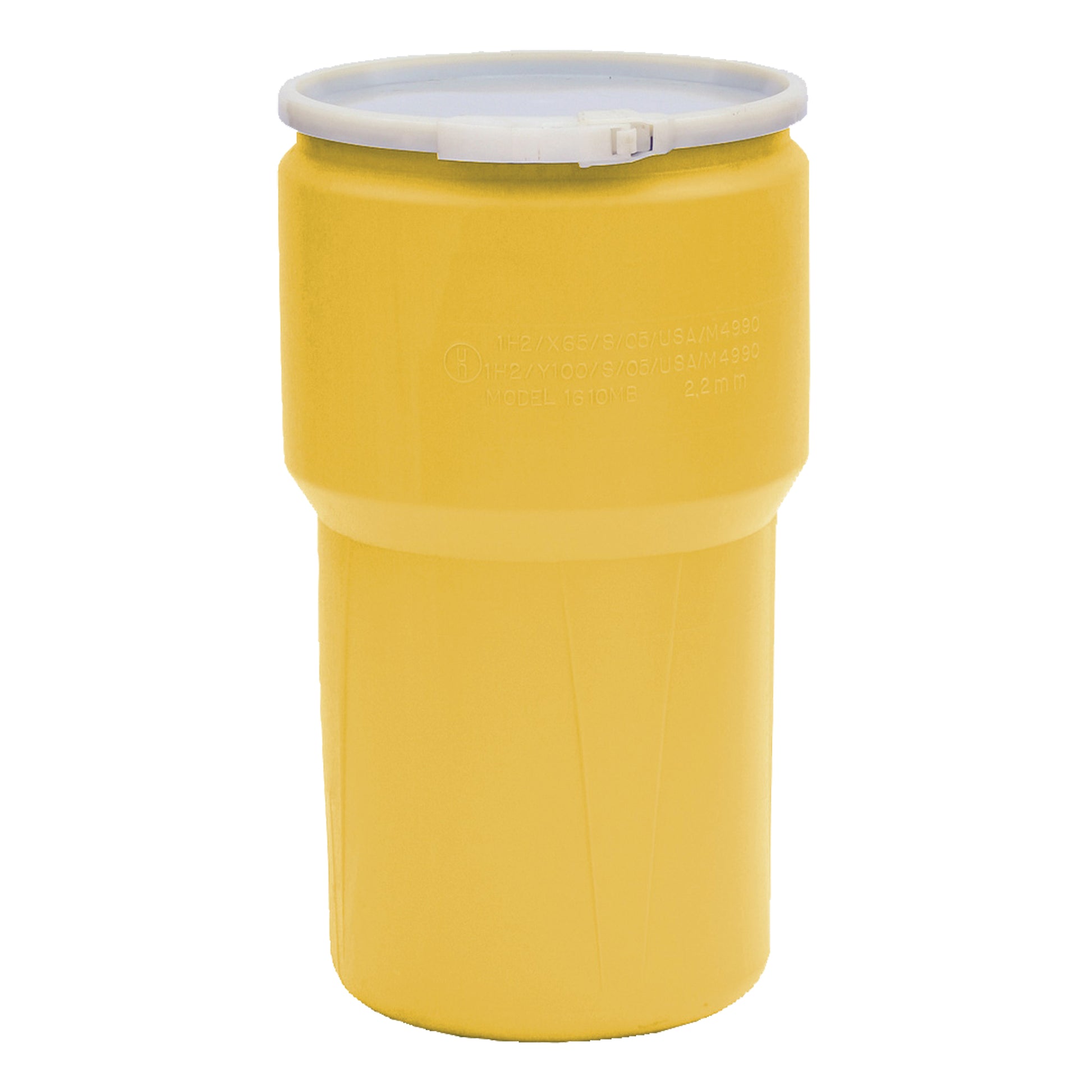 Nestable Polyethylene Drum, 14 US gal (11.7 imp. gal.), Open Top, Yellow