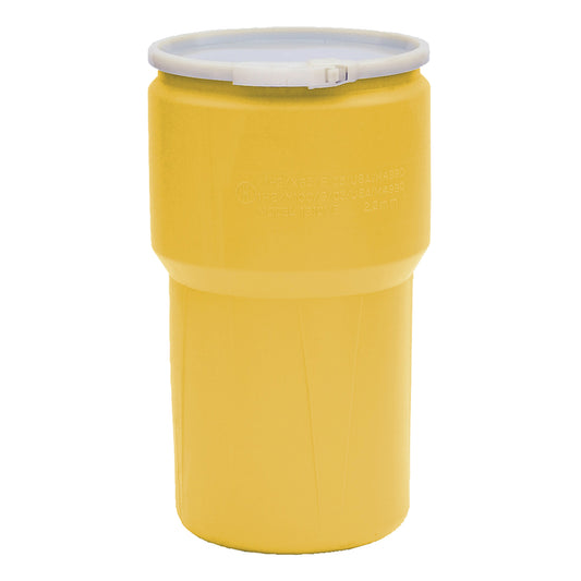 Nestable Polyethylene Drum, 14 US gal (11.7 imp. gal.), Open Top, Yellow