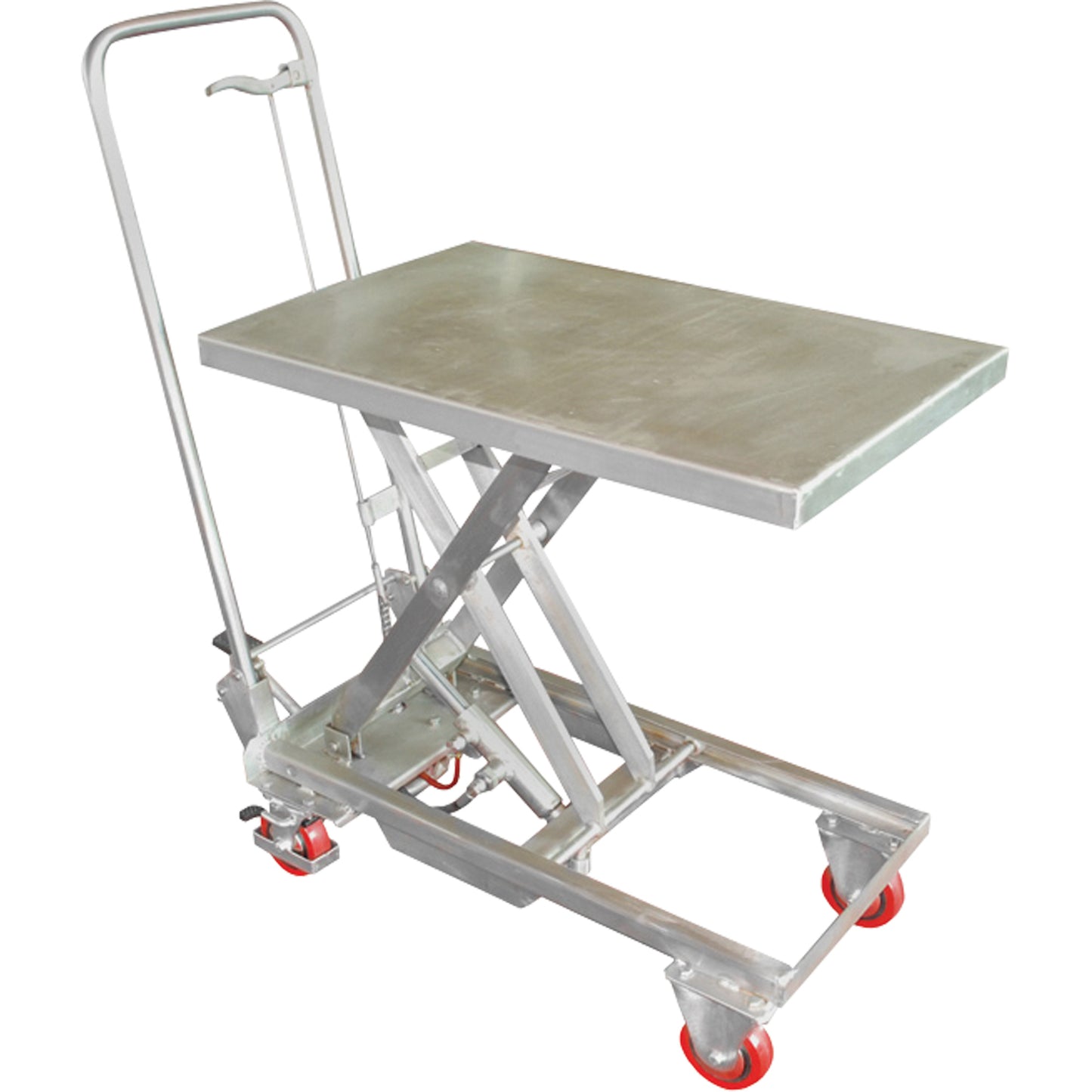 Manual Hydraulic Scissor Lift Table, 27-1/2" L x 17-3/4" W, Stainless Steel, 200 lbs. Capacity