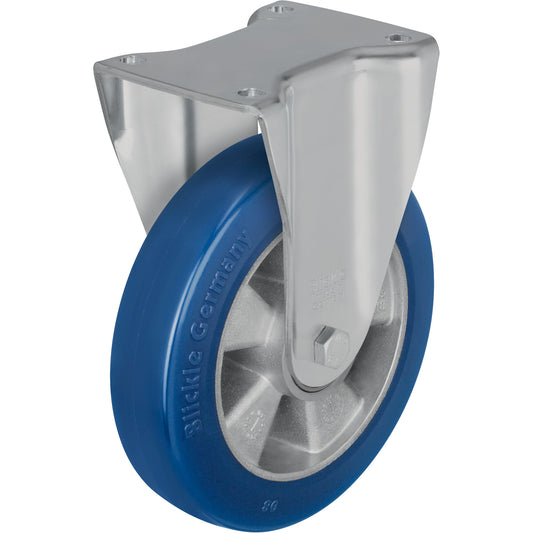 Heavy-Duty Plate Caster, Rigid, 7-7/8" (200 mm), Polyurethane, 1540 lbs. (700 kg.)