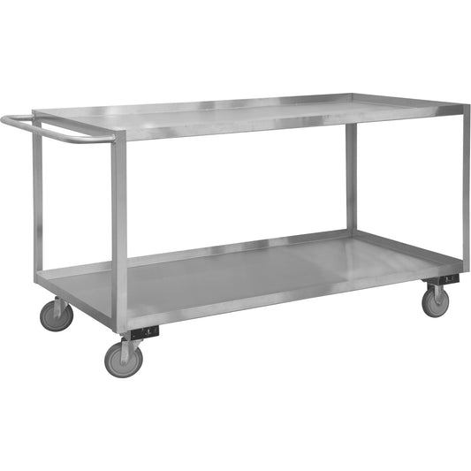 Industrial Grade Shelf Cart, 2 Tiers, 30-1/8" W x 35" H x 66" D, 1200 lbs. Capacity